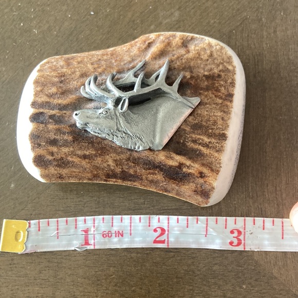 Silver stag elk horn belt buckle - Picture 6 of 6